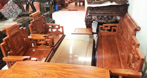 Bộ bàn ghế Sơn thủy gỗ hương vân